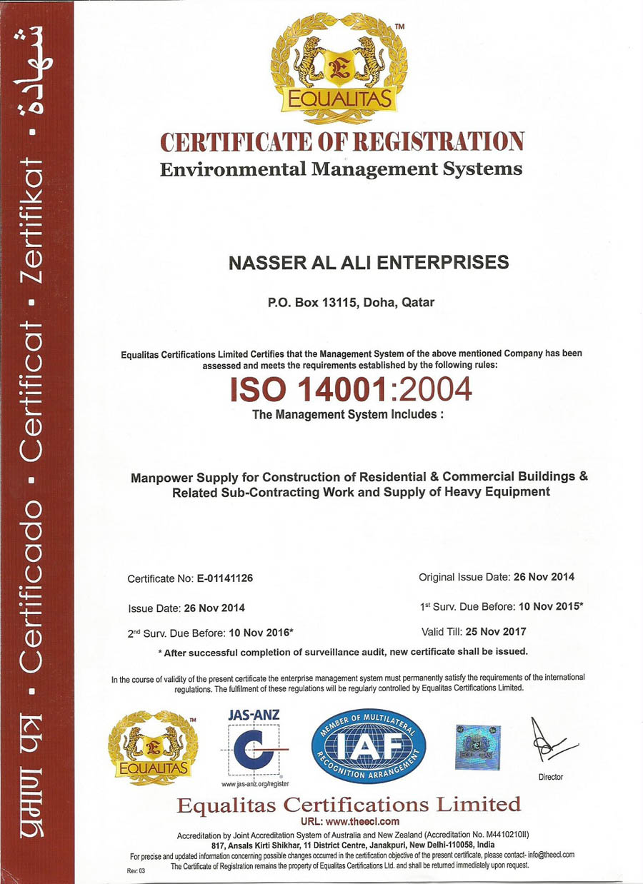 EQUALITAS & JAS-ANZ ISO 14001: 2004